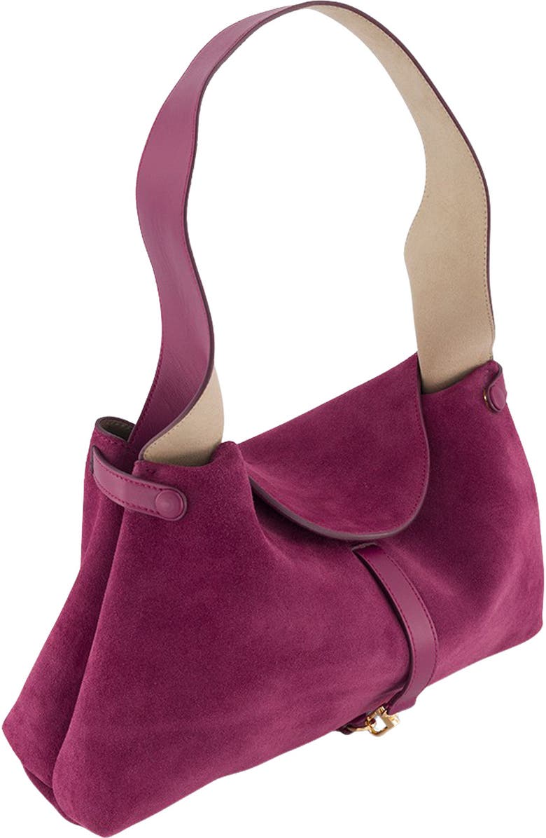 Ree Projects Florencia Suede Shoulder Bag, Alternate, color, Cardinal