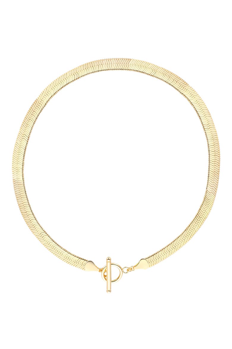 Cora Herringbone Chain Necklace, Main, color, GOLD