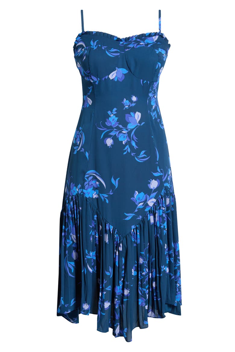 Niva Floral Hendra Pleated Midi Dress, Alternate, color, NAVY-BLUES