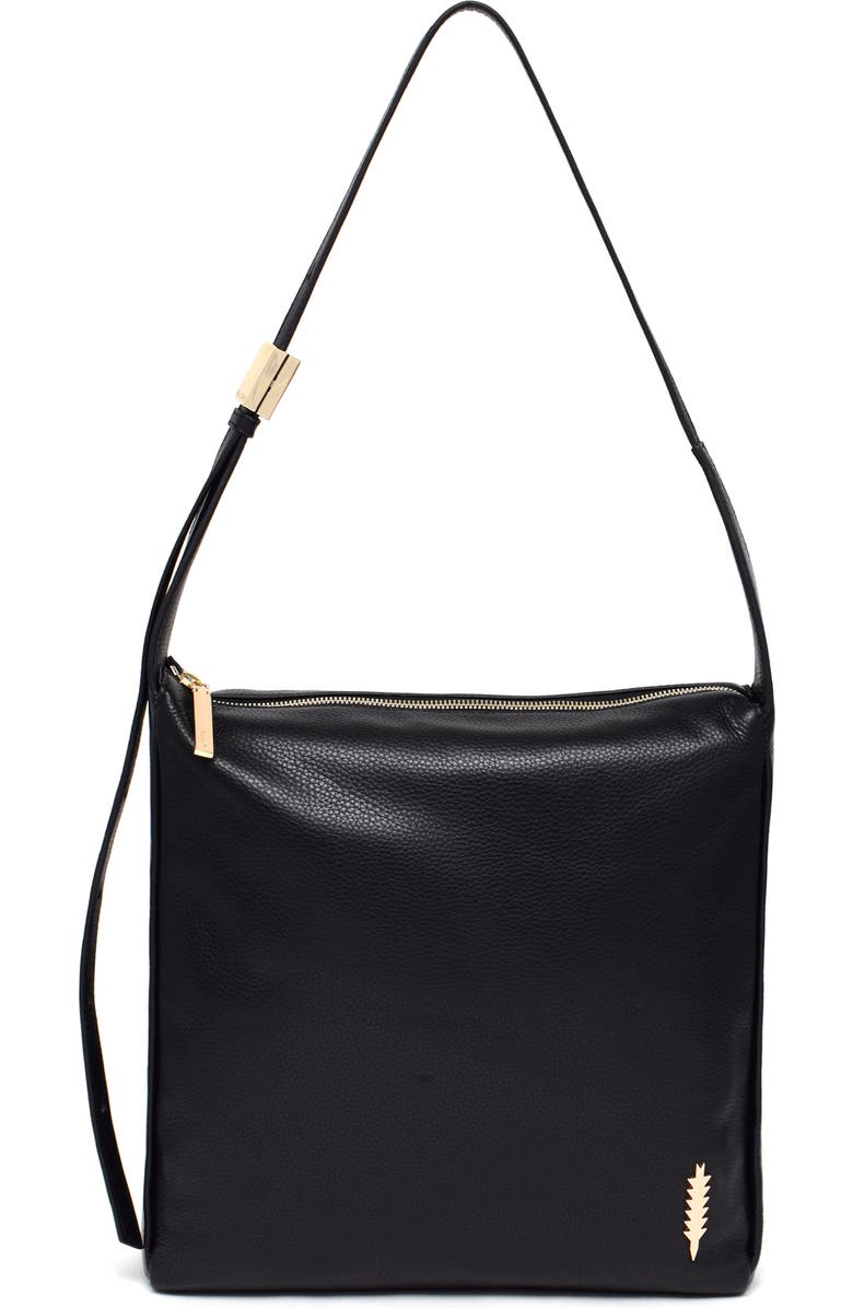 Thacker Dalia Pebbled Leather Crossbody Bag, Main, color, Black