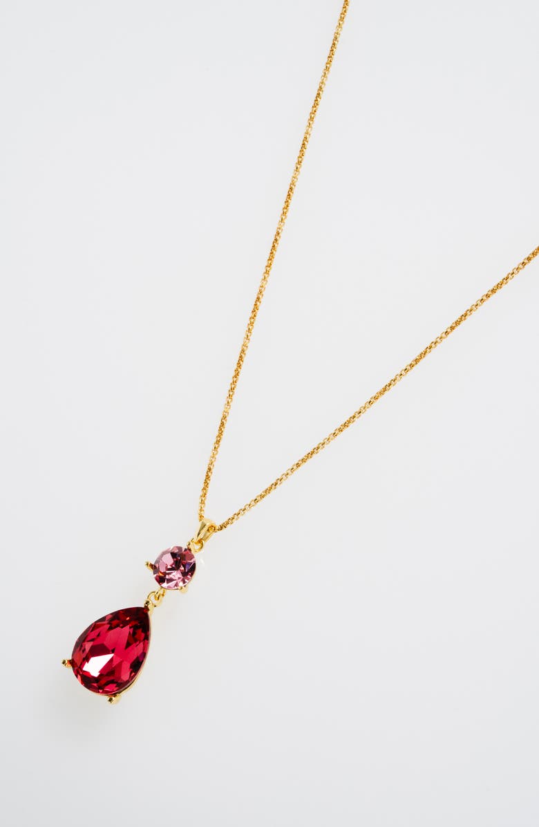 Ted Baker Tearsa Crystal Teardrop Pendant Necklace, Alternate, color, Gold Tone / Pink Multi Crystal