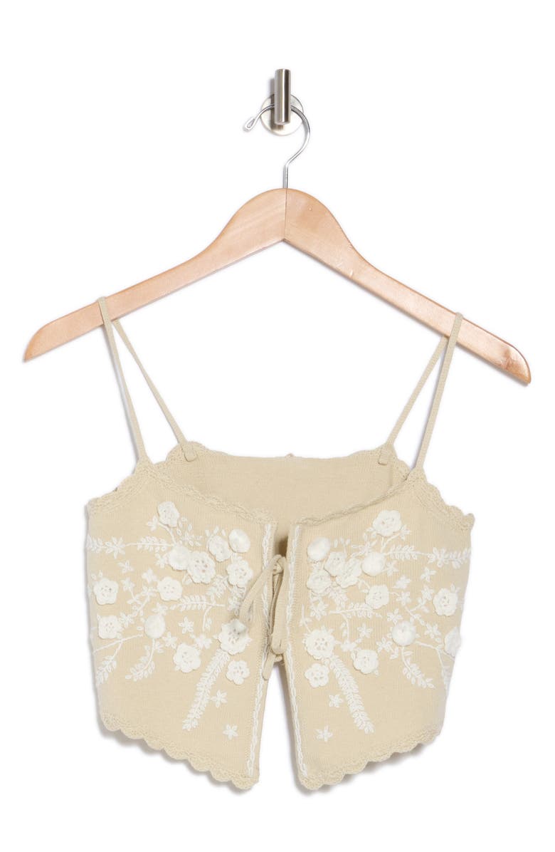 Cult Gaia Tiffanie Tie Front Knit Top, Alternate, color, 