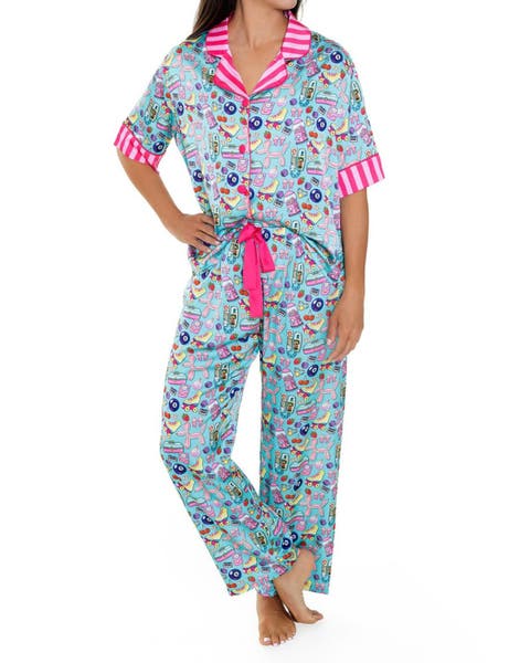90's Girl Silky Short Sleeve Pants Set