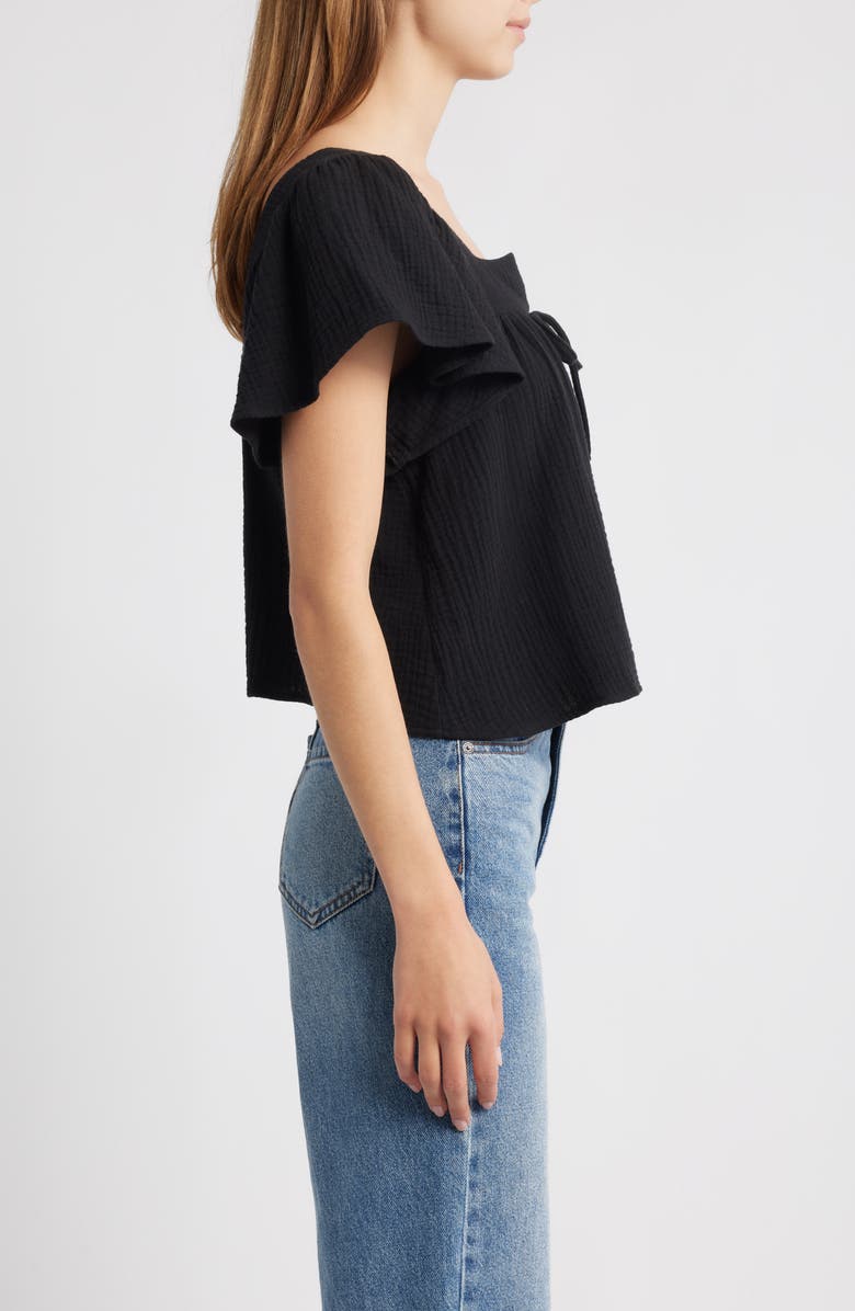 Rails Casie Gauze Crop Top, Alternate, color, Black
