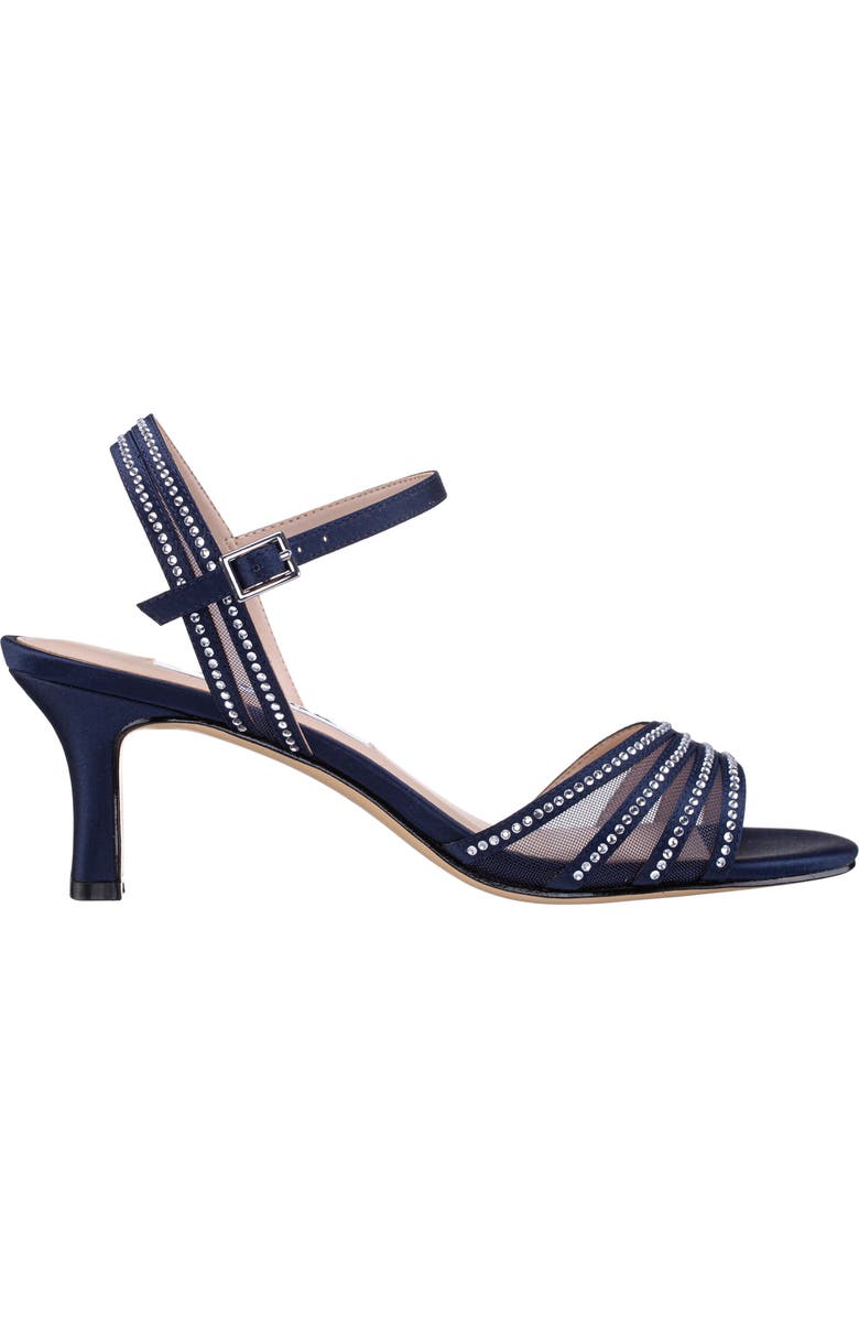Nina Nathyn Crystal Embellished Sandal, Alternate, color, Navy