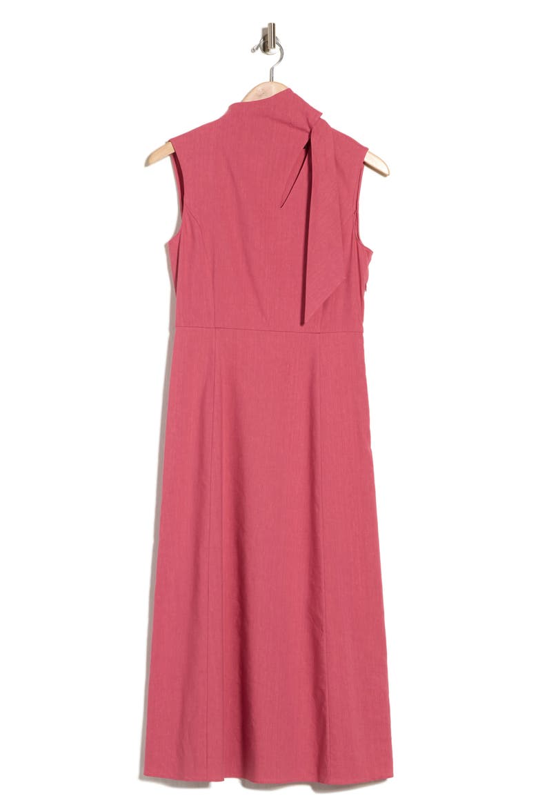 Linen Blend Midi Dress, Alternate, color, GARDEN ROSE