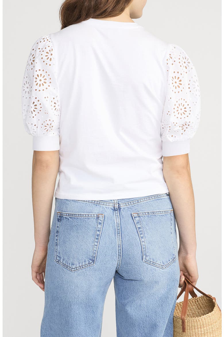 Solstice Eyelet Sleeve T-Shirt, Alternate, color, WHITE