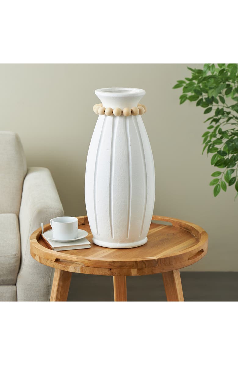 UMA Beaded Vase, Alternate, color, White