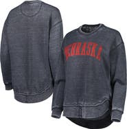 PRESSBOX Women's Pressbox Black Nebraska Huskers Vintage Wash Pullover Sweatshirt