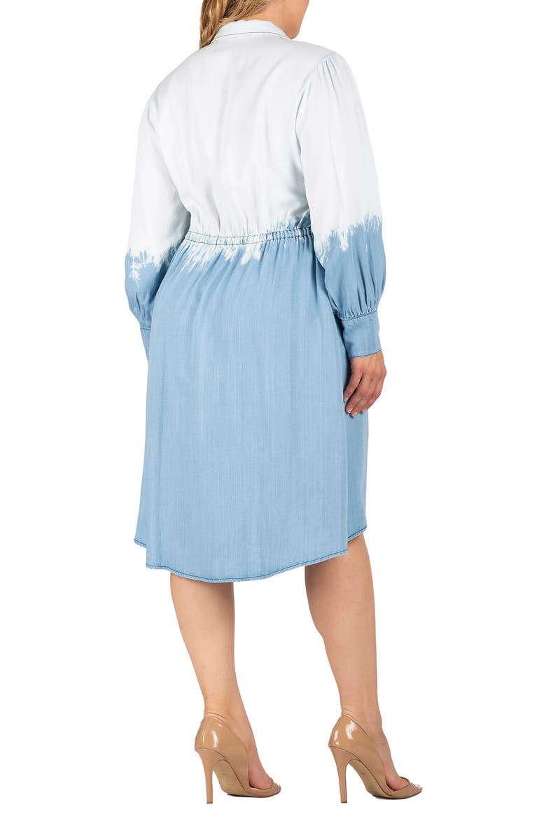Dip Dye Long Sleeve Shirtdress, Alternate, color, BLUE DIP DYE