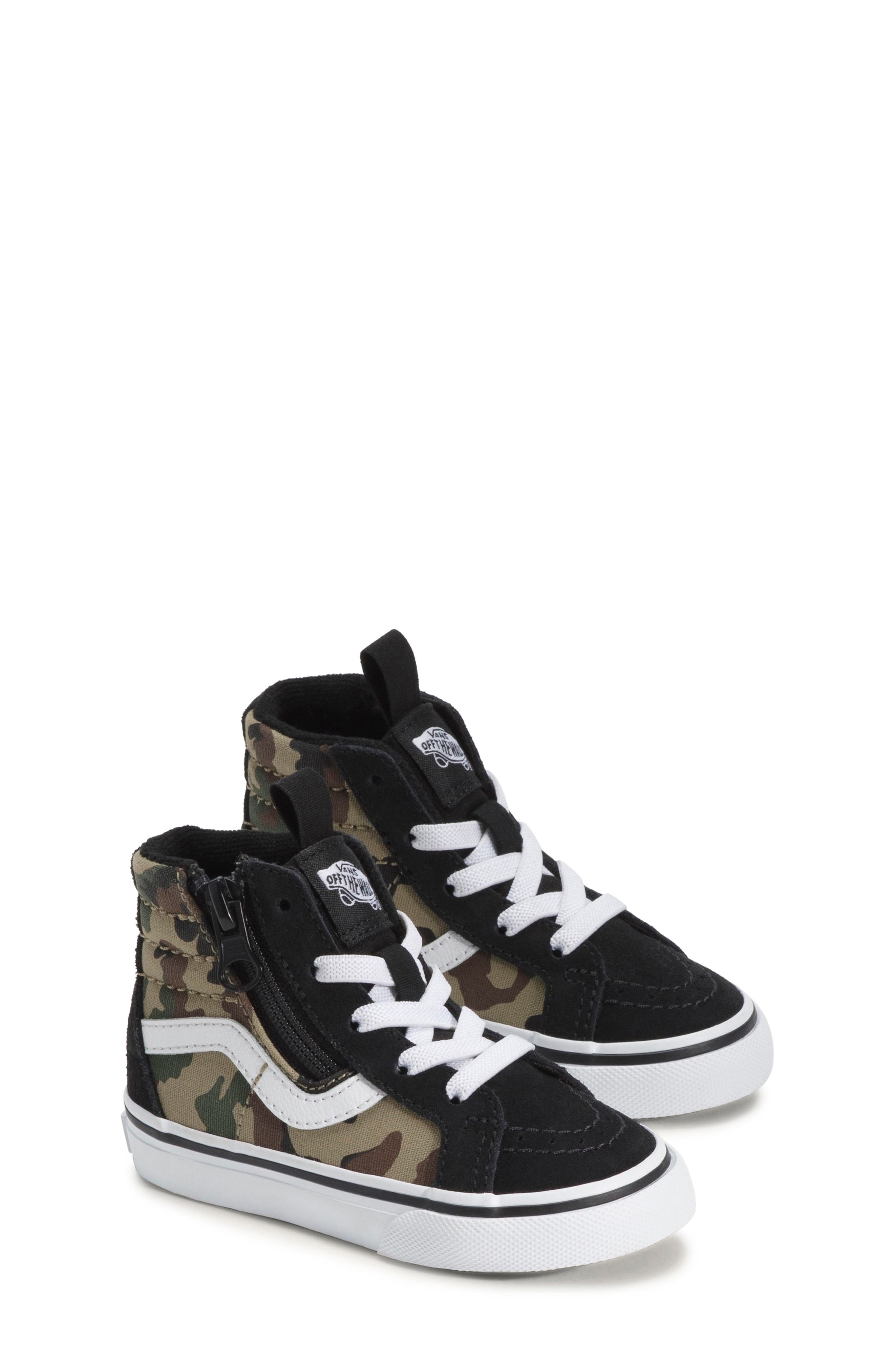 Vans Kids' Sk8-Hi Reissue Side Zip Sneaker, Main, color, Camo Black/Green