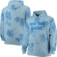 FANATICS Men's Fanatics Branded Blue New York Knicks Big & Tall Wordmark Cloud Dye Pullover Hoodie