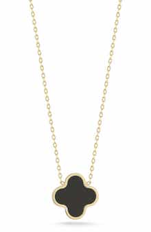 Ember Fine Jewelry 14K Gold Clover Inlay Pendant Necklace