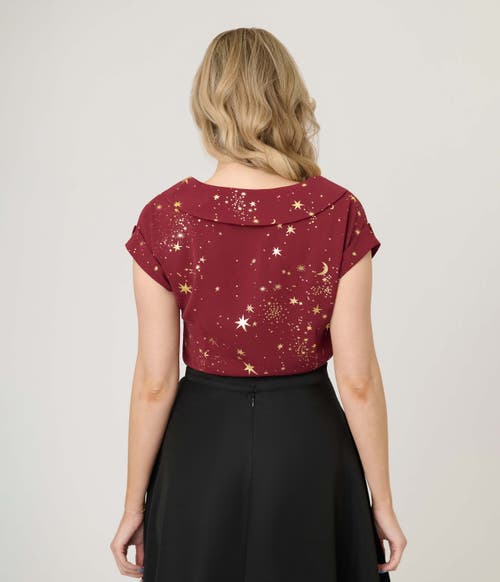 Unique Vintage 1960s Twill Sleeveless Blouse In Burgundy