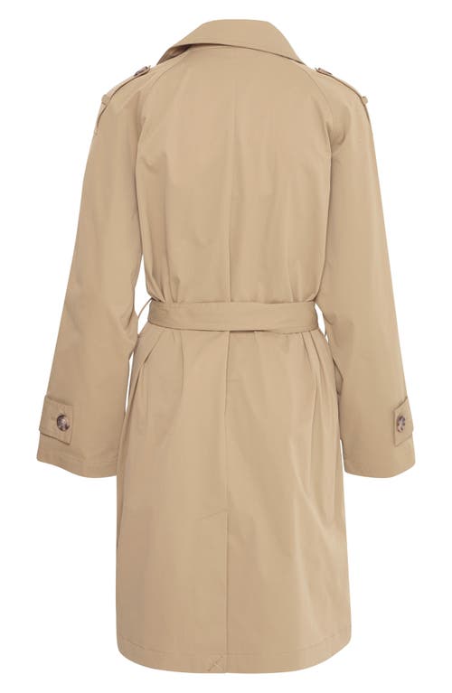 Shop Ichi Double Breasted Trench Jacket In Cornstalk