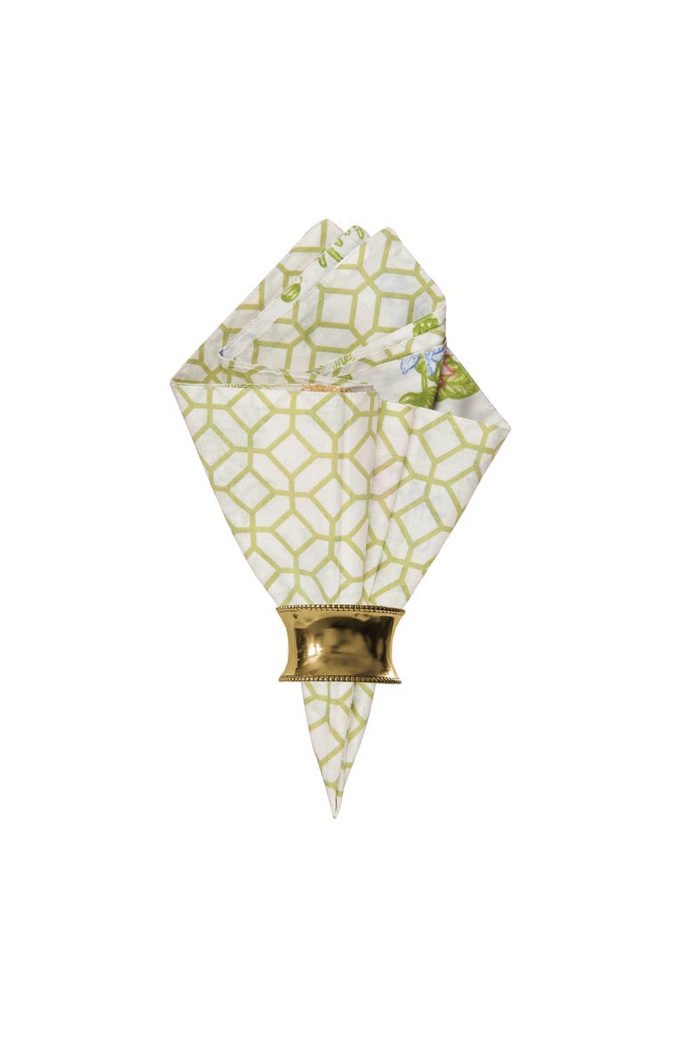 Jeanette 100% Cotton Set of 6 Cloth Napkins, Main, color, Green