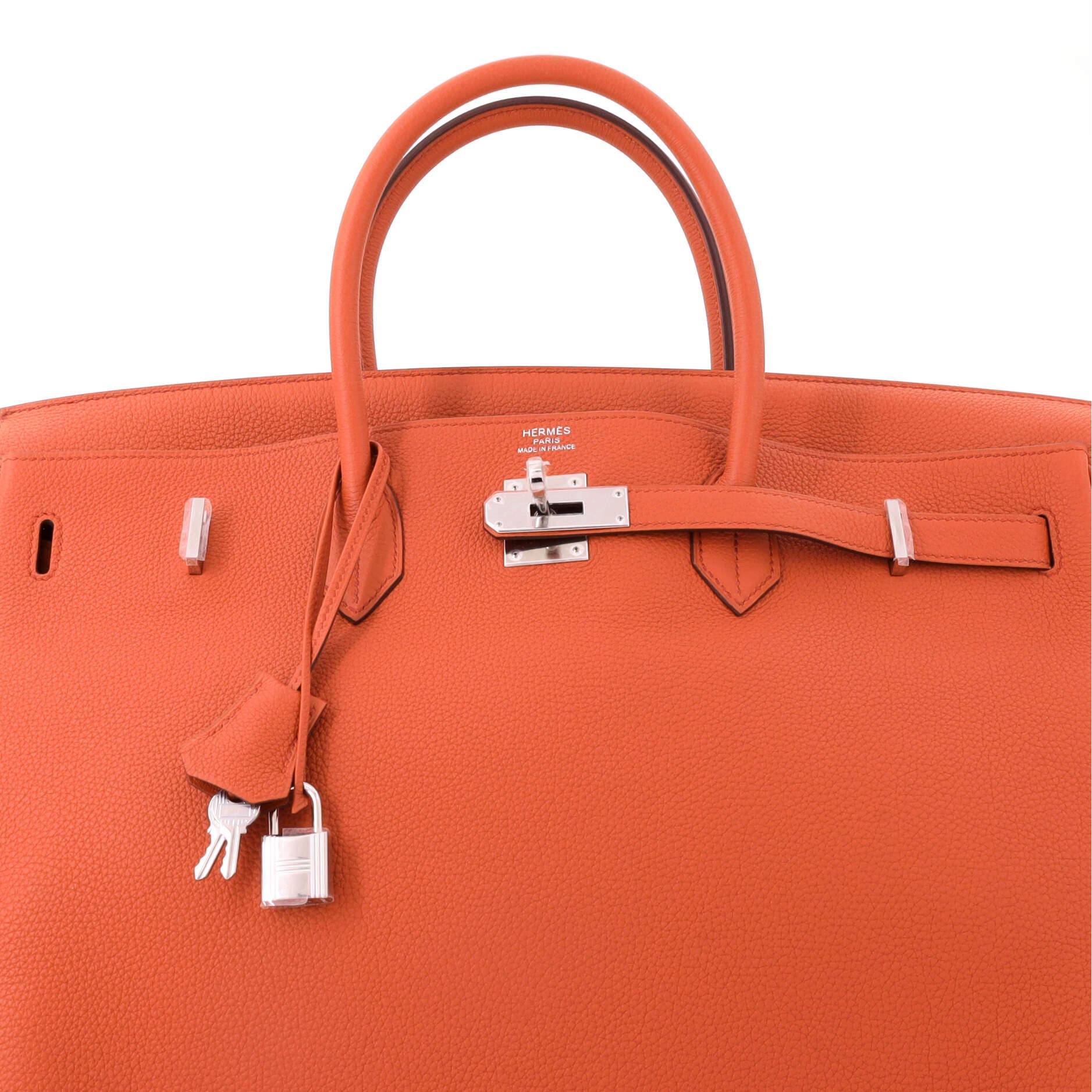 Pre-Owned Hermes Birkin Handbag Orange Togo with Palladium Hardware 40, Alternate, color, Terre Battue