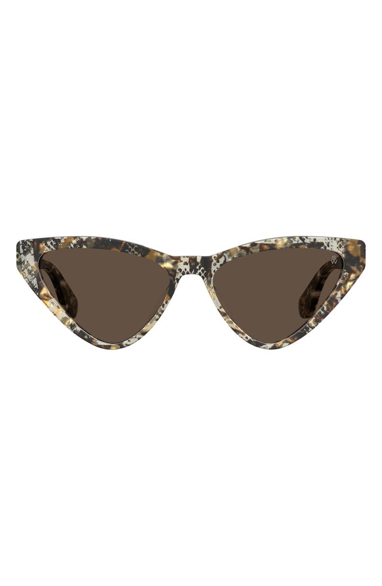 Stuart Weitzman 55mm Cat Eye Sunglasses, Main, color, Pattern Havana/ Brown