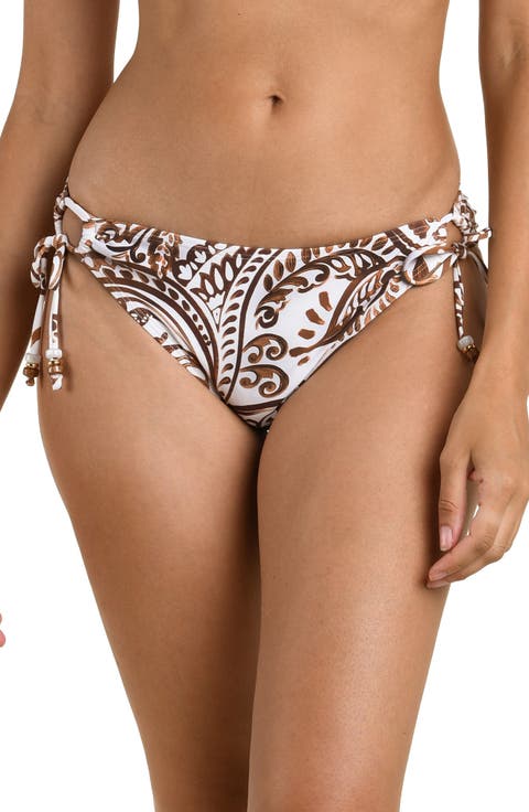 Painted Paisley Adjustable Side Tie Bikini Bottoms