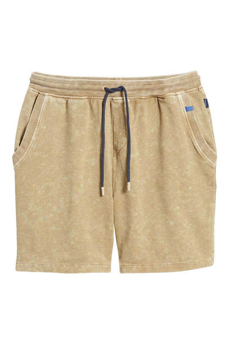 Acid Wash Fleece Drawstring Shorts, Alternate, color, GREEN