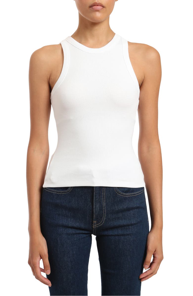 Mavi Jeans Cutaway Stretch Cotton Rib Tank, Main, color, 