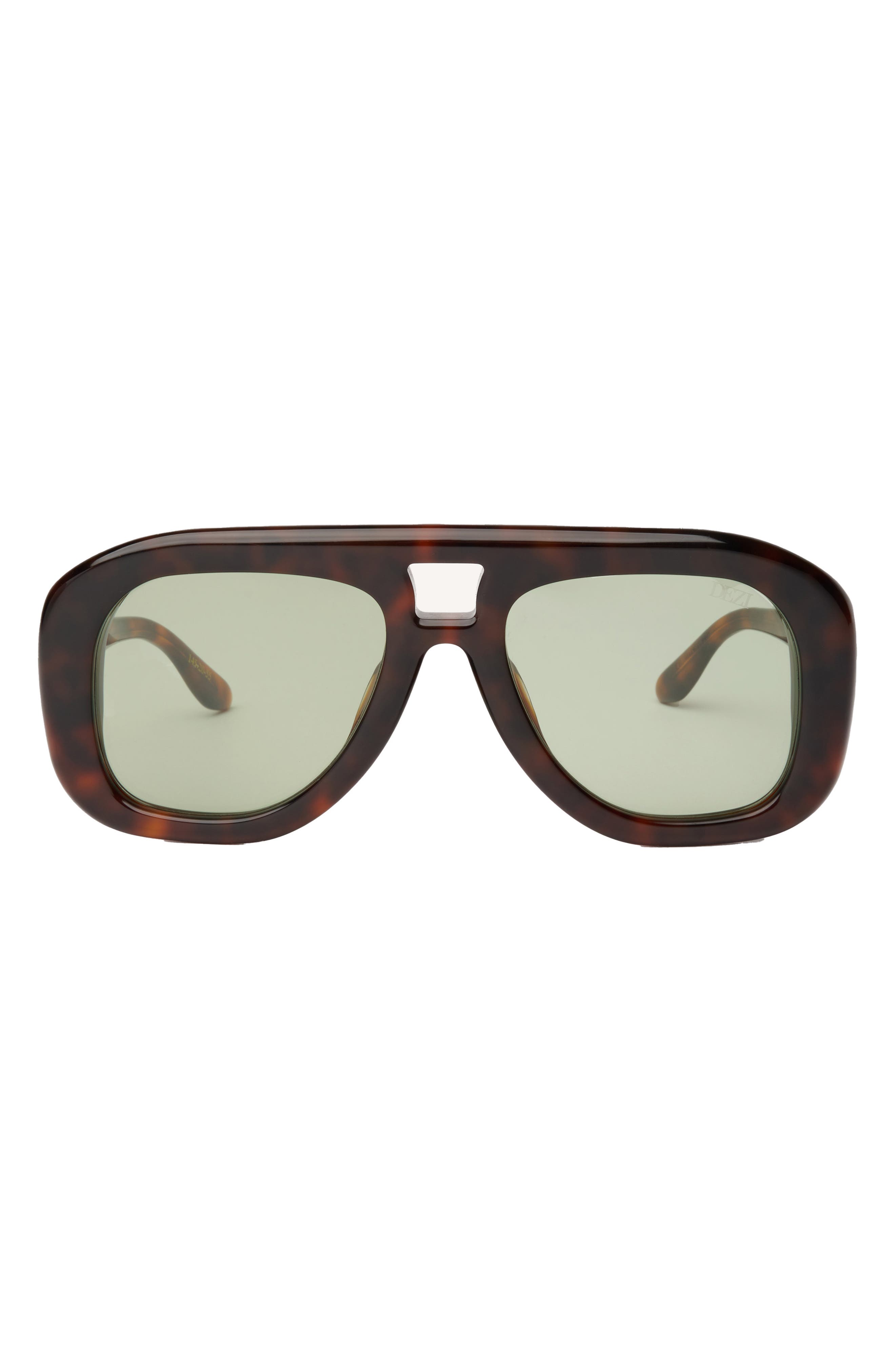 DEZI Pusha 55mm Shield Sunglasses in Green at Nordstrom