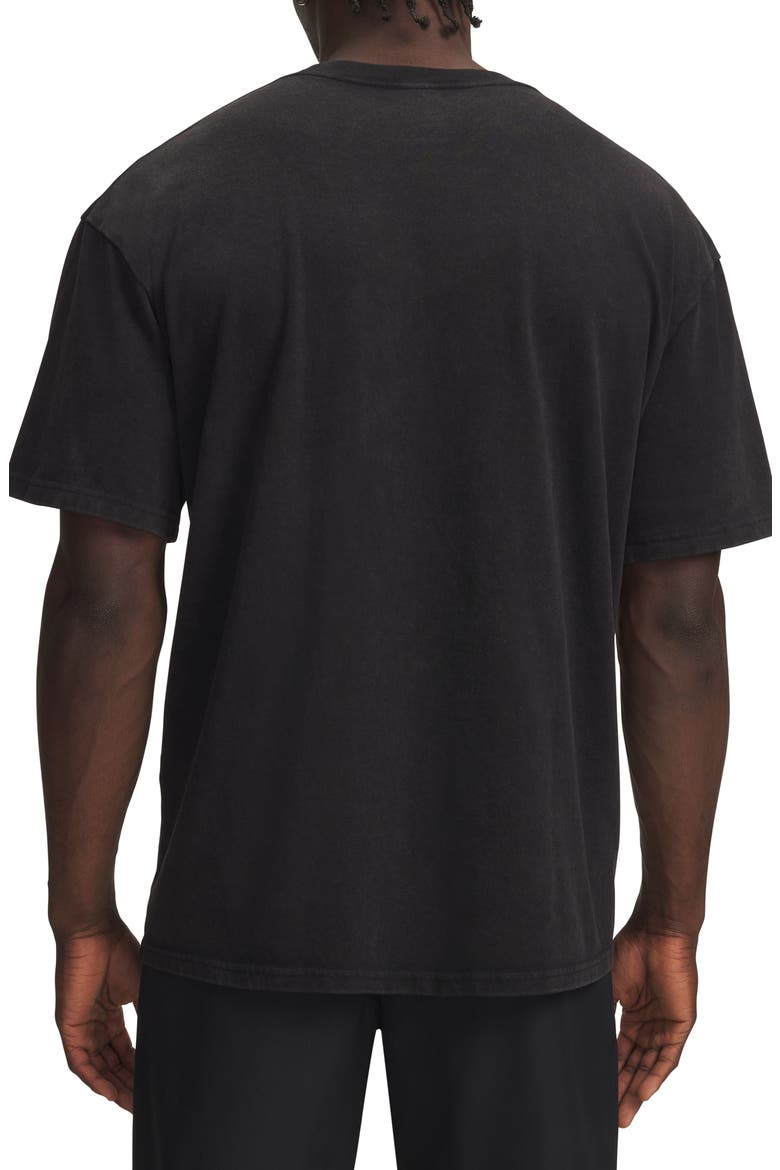 Heavyweight Oversized Washed T-Shirt, Alternate, color, ULTIMATE BLACK / BLACK