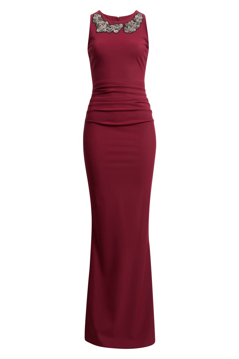 Embellished Column Gown, Alternate, color, MAHOGANY