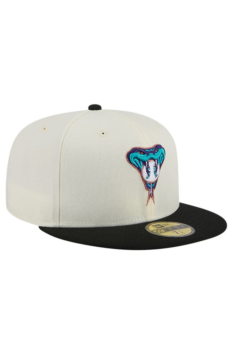 New Era Men's New Era Cream Arizona Diamondbacks Cooperstown Collection Chrome 59FIFTY Fitted Hat, Alternate, color, 