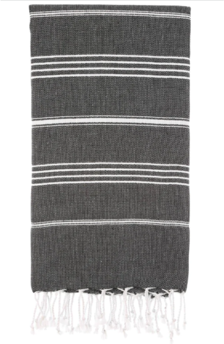 Eco Hilana Pure Series Sustainable Turkish Towel, Main, color, Black