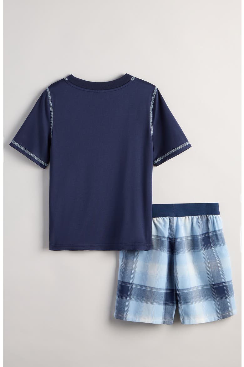 Kids' Pajama T-Shirt & Shorts Set, Alternate, color, NAVY PEACOAT PLAID