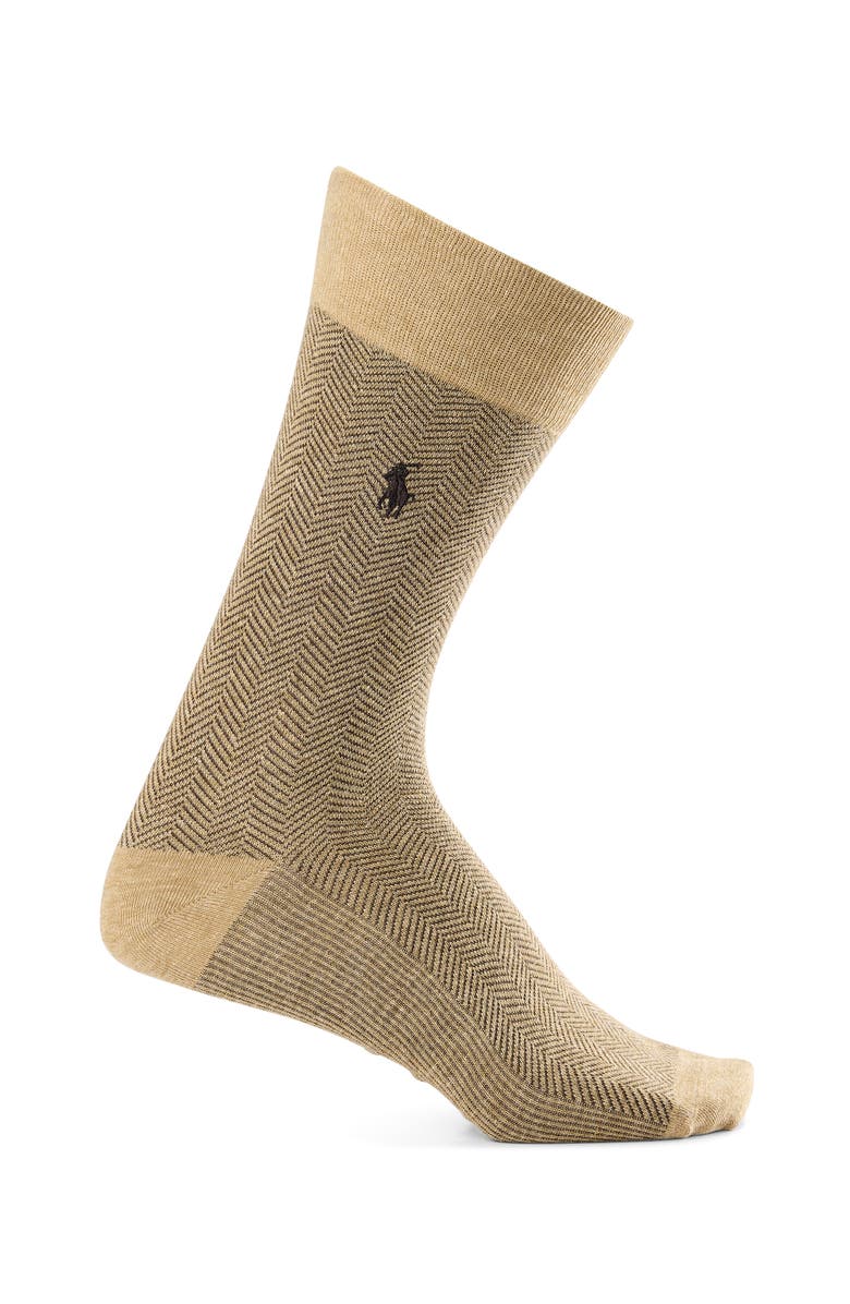 Polo Ralph Lauren Big & Tall 3-pk Classic Pattern Crew Socks V1, Alternate, color, Beige