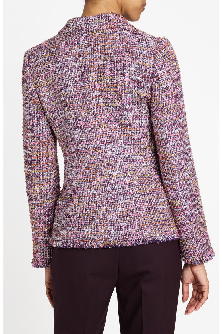 Gisele Jacket in Luxury Tweed with Subtle Sequins, Alternate, color, DUSTY LILAC