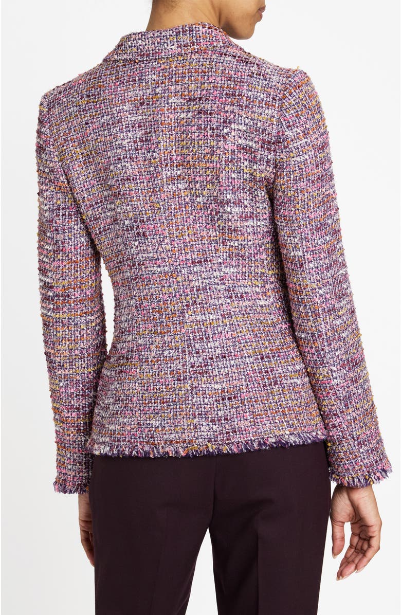 Santorelli Gisele Jacket in Luxury Tweed with Subtle Sequins, Alternate, color, Dusty Lilac