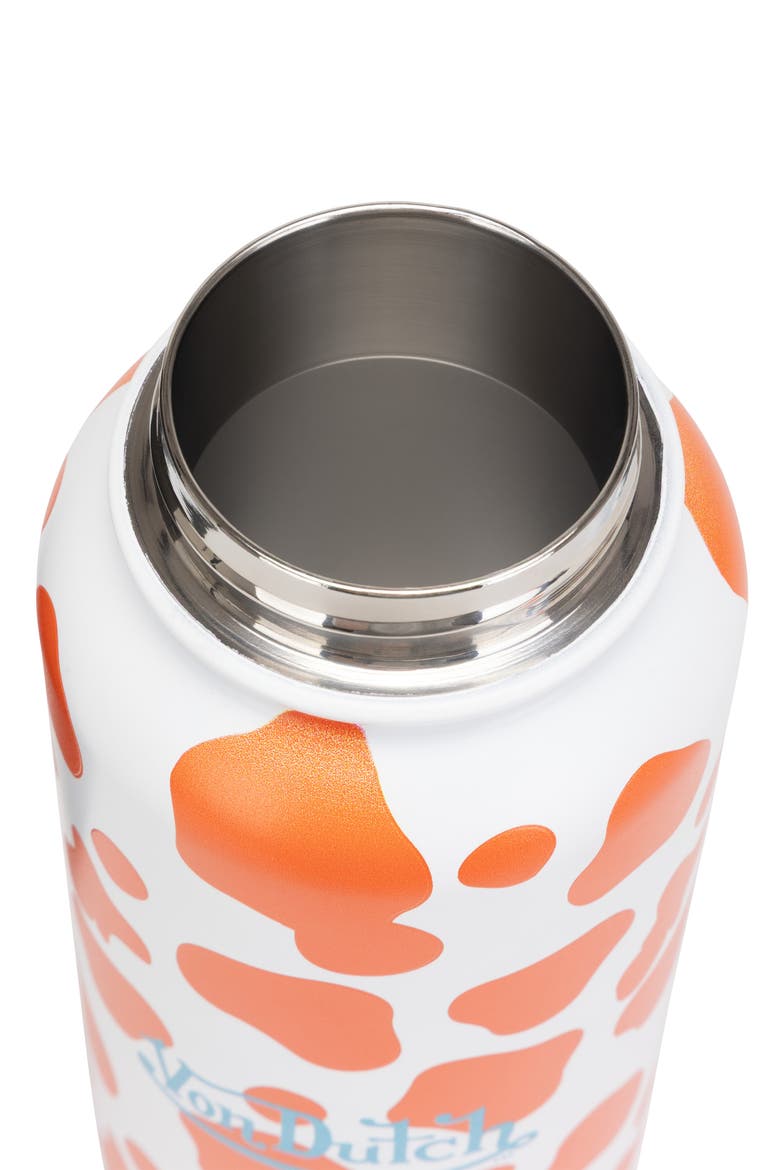 32oz Hydration Double Walled Insulated Stainless Steel Bottle, Alternate, color, Orange Cow