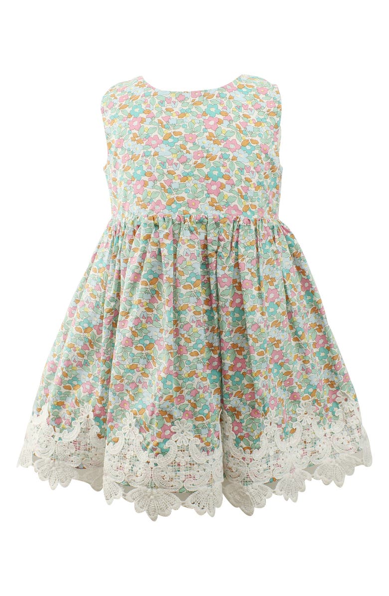 Popatu Kids' Floral Lace Trim Cotton Dress, Main, color, 