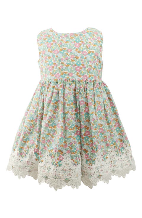 Kids' Floral Lace Trim Cotton Dress (Toddler, Little Kid & Big Kid)