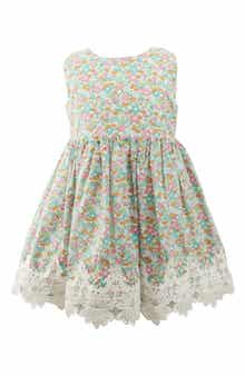 Popatu Kids' Floral Lace Trim Cotton Dress