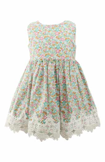 Popatu Kids' Floral Lace Trim Cotton Dress