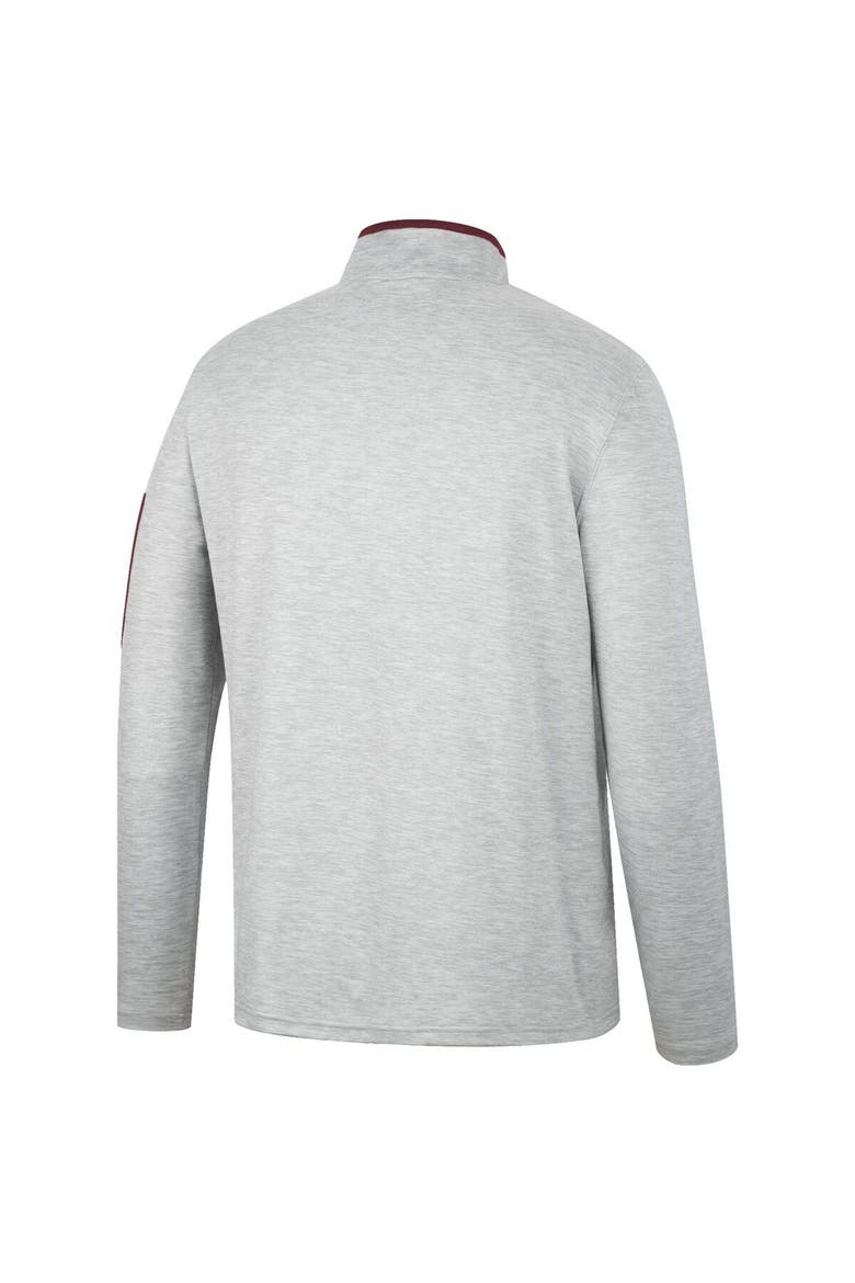 Men's Colosseum Heathered Gray/Maroon Arizona State Sun Devils Country Club Windshirt Quarter-Zip Jacket, Alternate, color, Heather Gray