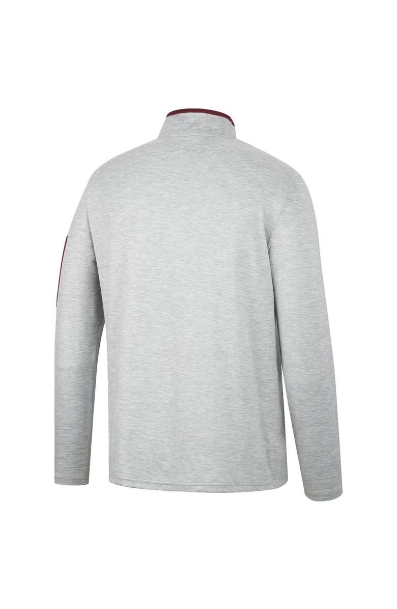 COLOSSEUM Men's Colosseum Heathered Gray/Maroon Arizona State Sun Devils Country Club Windshirt Quarter-Zip Jacket, Alternate, color, 