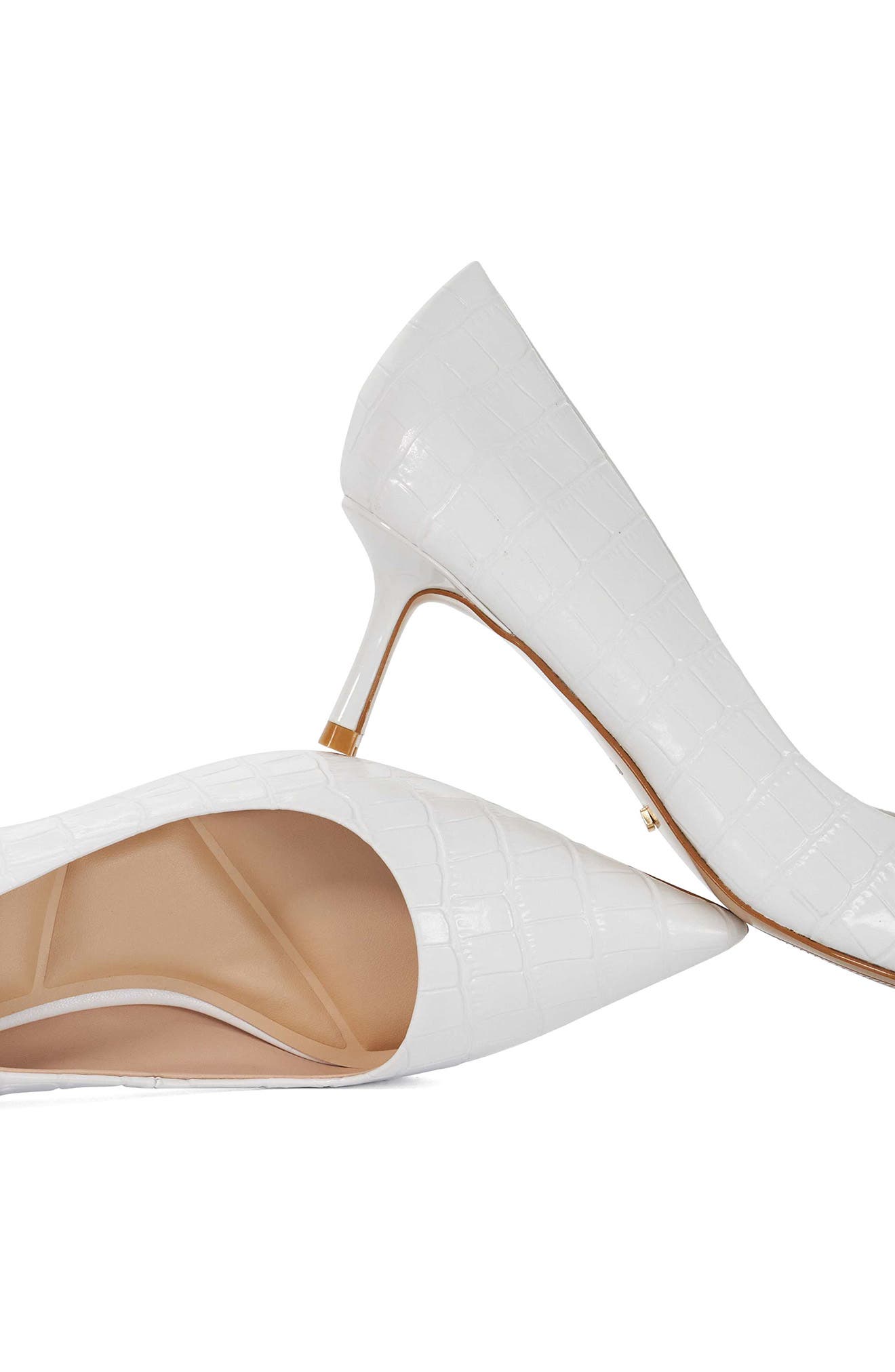 Dune London Achievable Pointed Toe Pump, Alternate, color, White