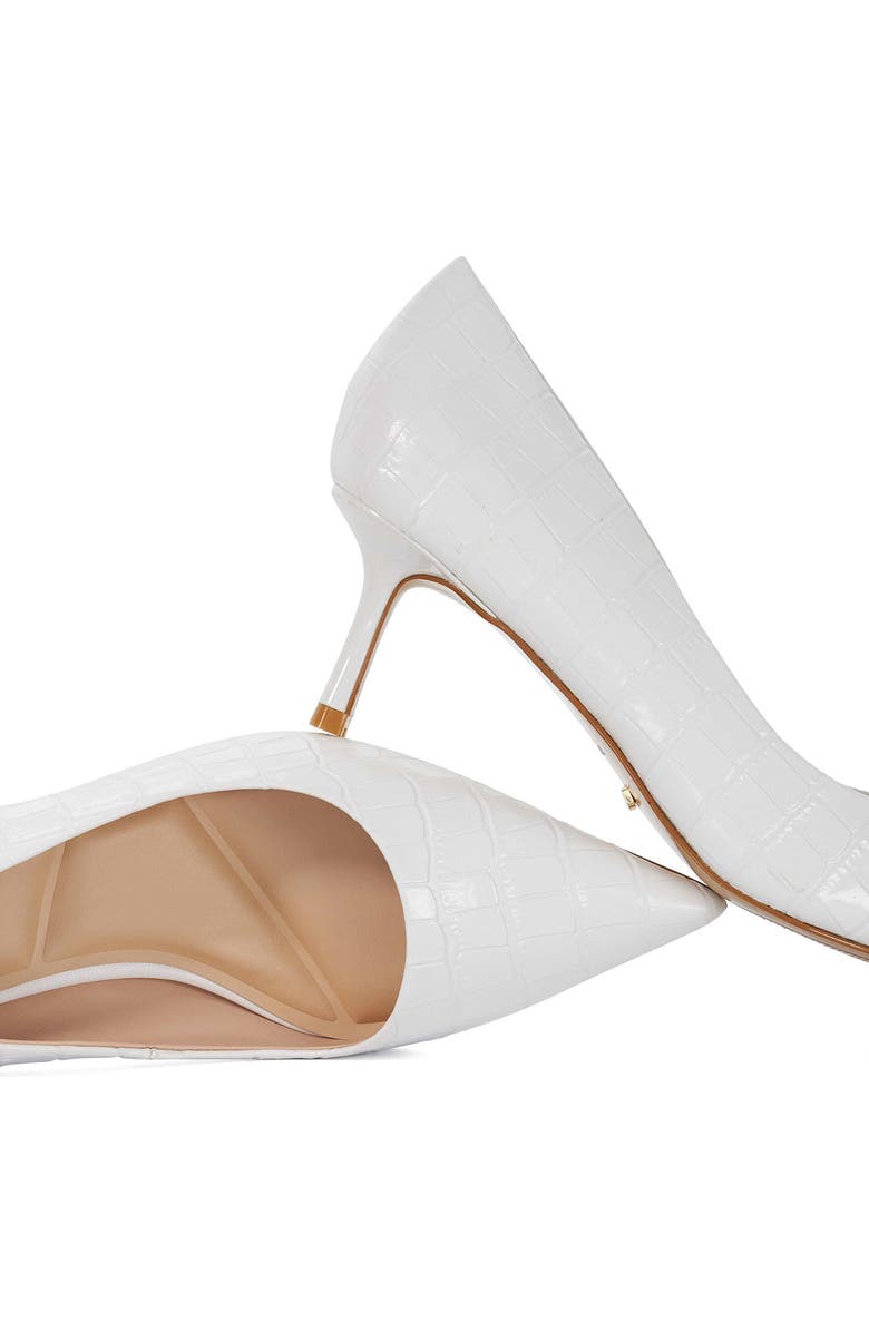 Dune London Achievable Pointed Toe Pump, Alternate, color, White