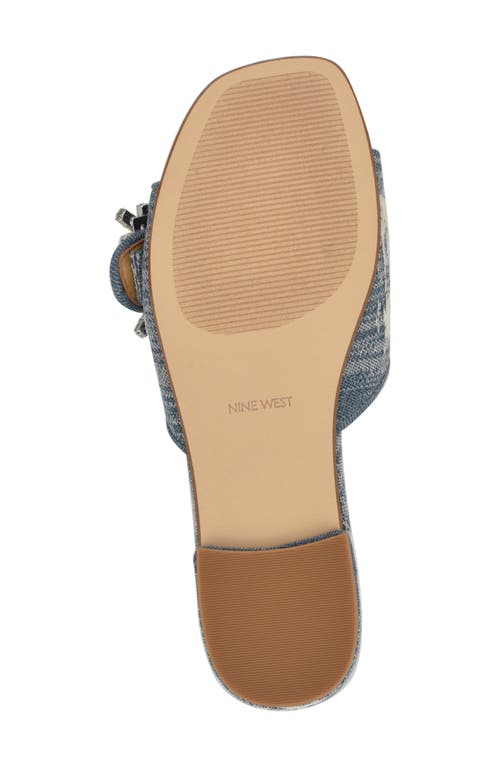 Nine West Laniey Slide Sandal In Light Blue