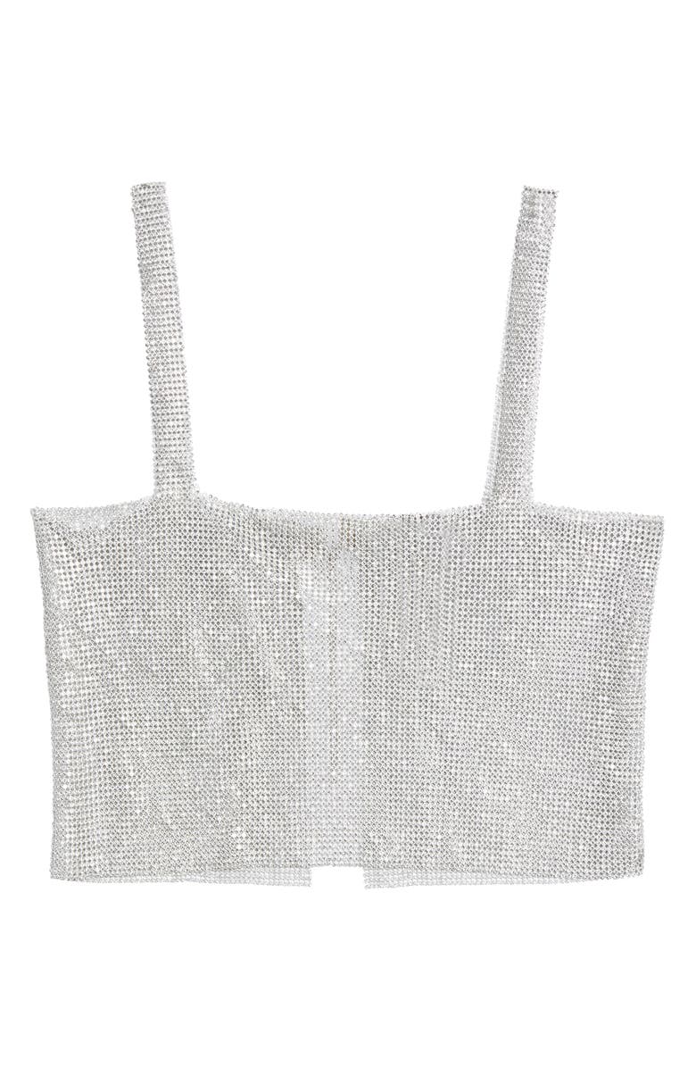 VERO MODA Carmen Metallic Mesh Crop Top, Alternate, color,