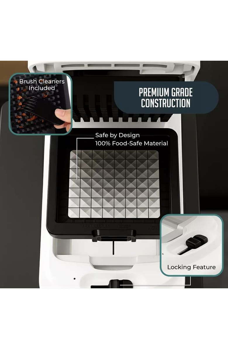 Luminuxe Multipurpose Vegetable Chopper Spiralizer Manual Food Slicer, Alternate, color, White