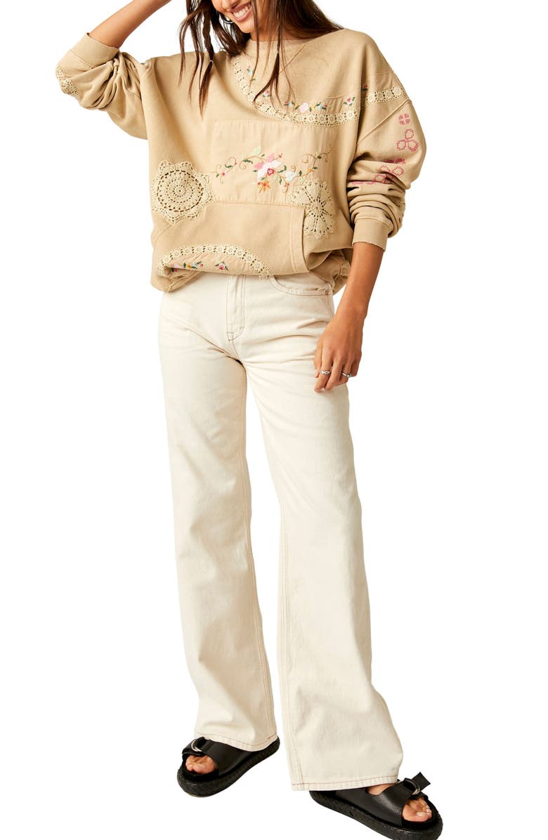 Free People Gram's Attic Oversize Sweatshirt, Alternate, color, 