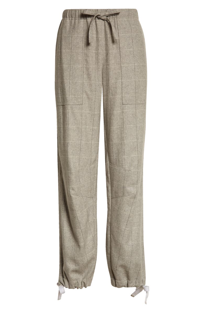 rag & bone Andre Tie Waist Check Wool Blend Pants, Alternate, color, 