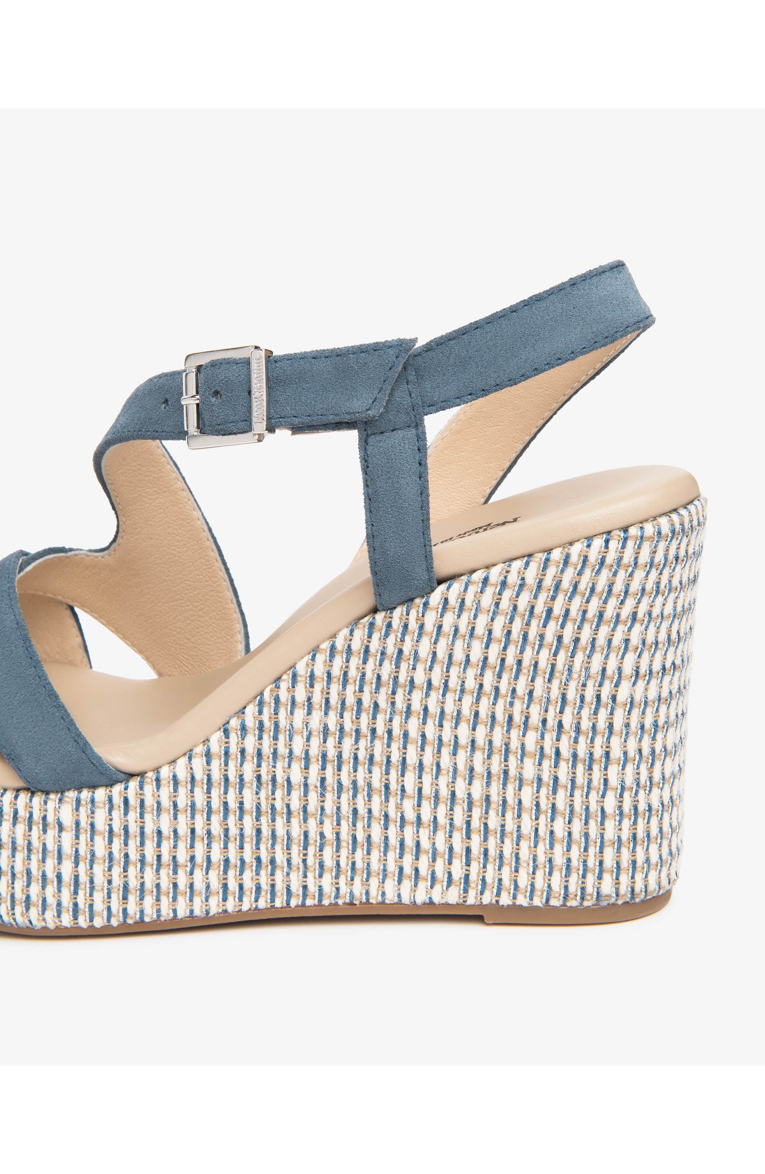 Slingback Platform Wedge Sandal, Alternate, color, DENIM