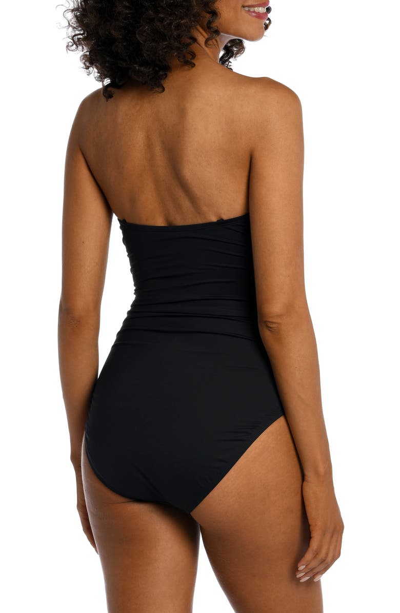 La Blanca Bandeau One-Piece Swimsuit, Alternate, color, Black